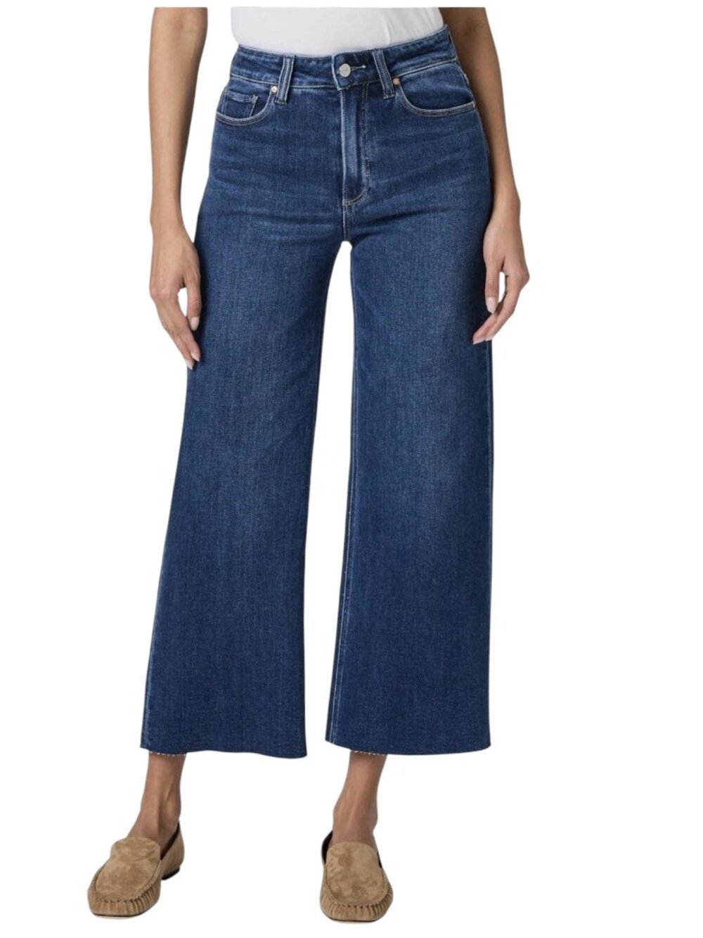 PAIGE Anessa High-Rise Ankle Wide Leg Denim Jeans Womens Size 31 The Disco